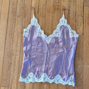 Vintage silk and lace tank top